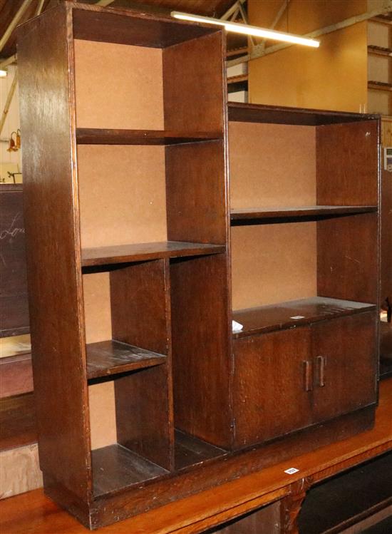Small Art Deco oak bookcase